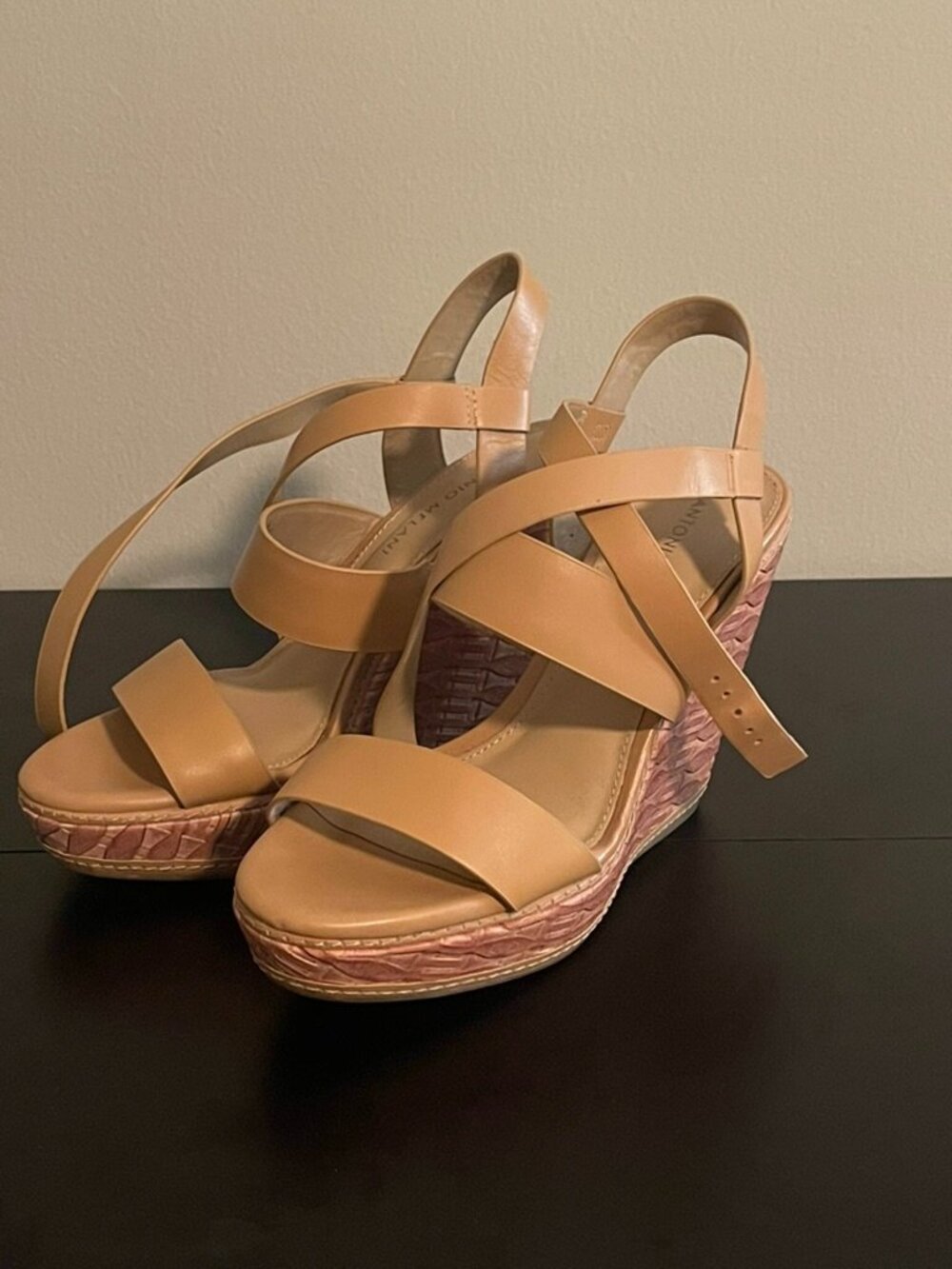 Antonio Melani platform Nude wedges
